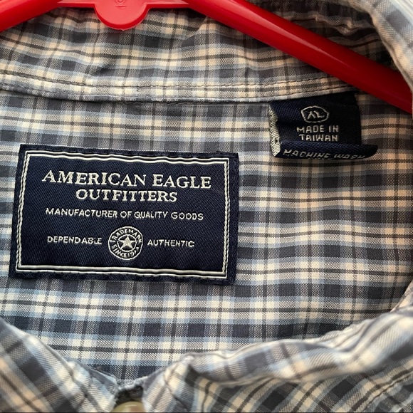 American Eagle Men’s Long Sleeve Shirt Button Up Plaid Gently Worn XL - Picture 6 of 6